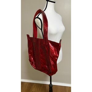 Danier cherry red patent leather tote bag